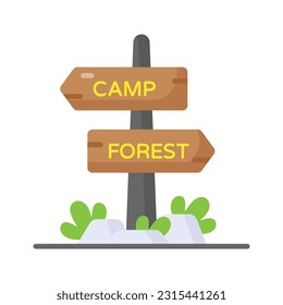 Grab this amazing vector of signpost in modern style, direction board or information board icon