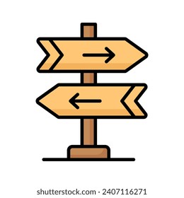 Nehmen Sie sich diese beeindruckende Vektorgrafik von Wegweiser in modernem Stil, mit einem Leitfaden oder mit einem Symbol auf dem Informationsbrett.