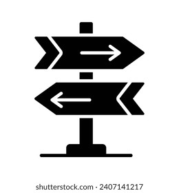 Grab this amazing vector of signpost in modern style, direction board or information board icon