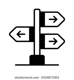 Grab this amazing vector of signpost in modern style, direction board or information board icon