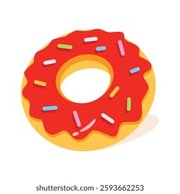 Grab this amazingly designed 3d icon of donut with sprinkles