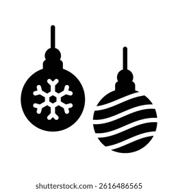 Grab this amazingly designed glyph style icon og hanging baubles