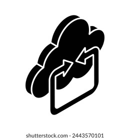 Grab this beautiful icon of cloud syncing, cloud update vector design