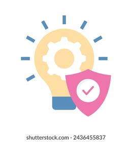 Schnappen Sie sich dieses schöne Icon des Ideenschutzes, verifiziertes Ideenvektordesign