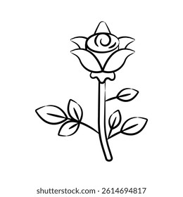 Grab this beautiful rose icon designed in sketchy style