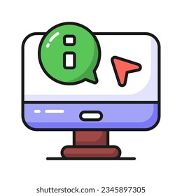 Grab this beautifully design computer information message vector in trendy style