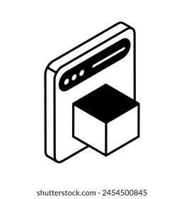 Grab this beautifully design isometric icon of 3d modeling
