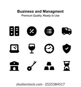 Grab this beautifully designed business and management icons