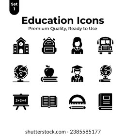 Grab this beautifully designed education icons set, ready to use vectors