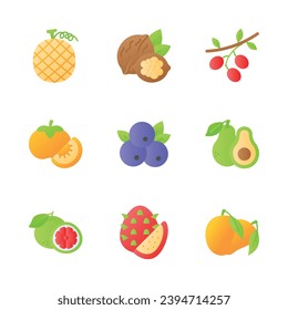 Grab this beautifully designed fruit and vegetable icons set, ready for premium use