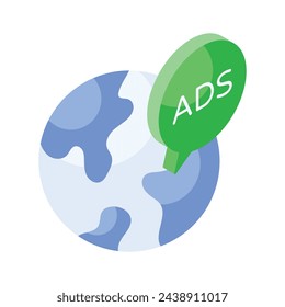 Grab this beautifully designed global marketing isometric vector
