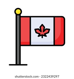 Grab this beautifully designed icon of canadian flag in trendy style