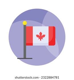 Grab this beautifully designed icon of canadian flag in trendy style