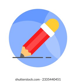 Grab this beautifully designed icon of pencil in modern flat style