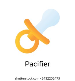 Agarra este icono bellamente diseñado de chupete, diseño de vector de pezón
