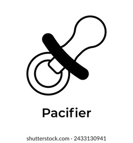 Grab this beautifully designed icon of pacifier, nipple vector design