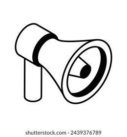 Grab this beautifully designed icon of megaphone in editable style, a customizable vector of loudspeaker