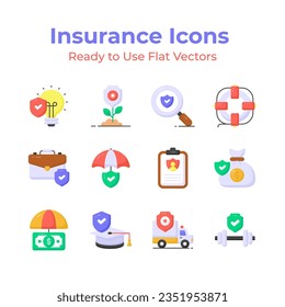 Grab this beautifully designed insurance icons set, ready to use and download