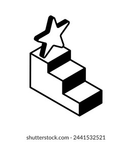 Grab this beautifully designed isometric icon of podium, mission, aim, position podium vector