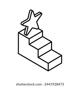Grab this beautifully designed isometric icon of podium, mission, aim, position podium vector