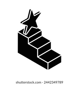 Grab this beautifully designed isometric icon of podium, mission, aim, position podium vector