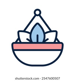 Grab this beautifully designed vector of flower basket in editable style, decorative bucket