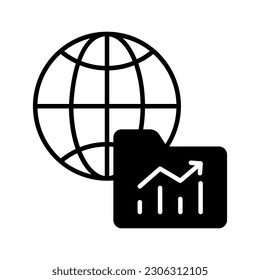 Grab this carefully crafted icon of global data in trendy style, premium vector