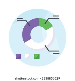 Grab this carefully crafted icon of pie chart, business analysis vector
