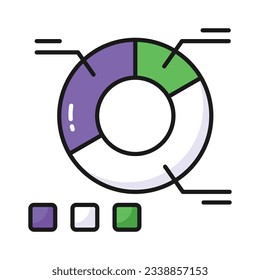 Nehmen Sie sich dieses sorgfältig erstellte Icon von Kuchendiagramm, Geschäftsanalyse, Vektorgrafik