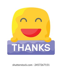 Grab this carefully crafted icon of thanks emoji, ready for premium use