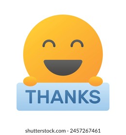 Grab this carefully crafted icon of thanks emoji, ready for premium use