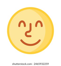 Grab this carefully crafted icon of happy emoji, ready for premium use