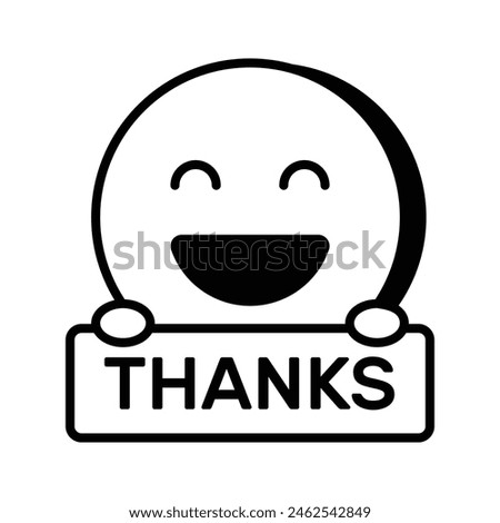 Grab this carefully crafted icon of thanks emoji, ready for premium use