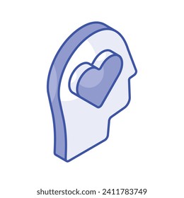 Grab this carefully crafted isometric icon of romantic mind, ready to use