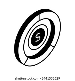 Grab this carefully crafted isometric icon of financial analysis, business analysis vector