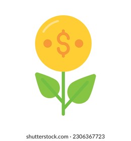 Grab this carefully crafted money plant vector, icon of business development
