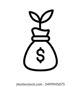Grab this carefully crafted money plant vector, icon of business development