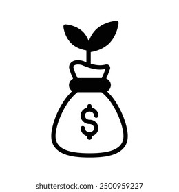 Grab this carefully crafted money plant vector, icon of business development