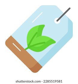 Grab this carefully crafted vector design of eco tag in trendy style, download this premium icon