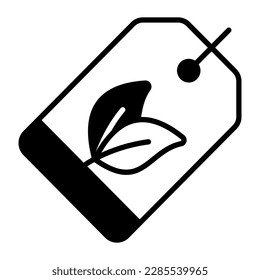 Grab this carefully crafted vector design of eco tag in trendy style, download this premium icon