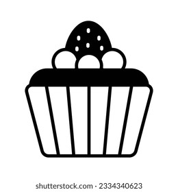 Grab this carefully crafted vector of cupcake in modern style, premium icon