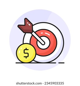 Nehmen Sie sich diese sorgfältig erstellte Vektorgrafik von Geschäftszielen in trendigem Stil, Design von Finanzschwerpunkten