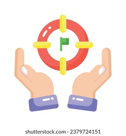 Grab this carefully crafted vector of team focus in trendy style, business target icon design