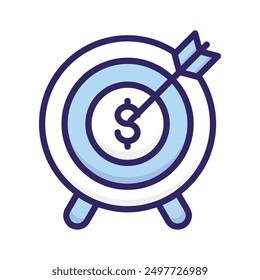 Grab this carefully crafted vector of business target in trendy style, financial focus icon design