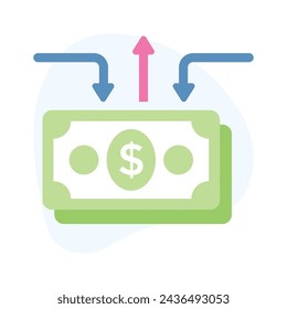 Grab this carefully designed flat icon of money flow in trendy style
