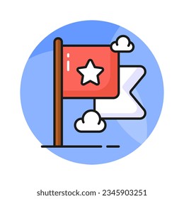 Grab this carefully designed icon of flag, success flag vector design