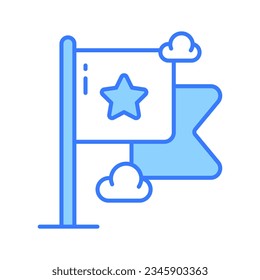 Nehmen Sie sich dieses sorgfältig gestaltete Symbol der Flagge, des Erfolgsflaggen, Vektordesigns