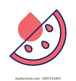 Grab this carefully designed icon of watermelon in trendy style, ready to use vector