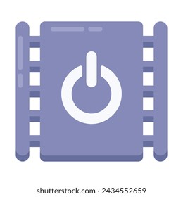 Grab this creative icon of film reel in trendy flat style