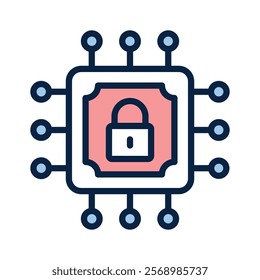 Grab this creative icon of secure processor in modern style